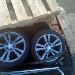 Two Mercedes Benz OEM Alloy Wheels 18" With Good Cooper Tires. 