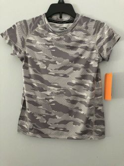 NWT! MTA Sport Active Short-sleeve Fast Dri Tee Shirt Boys Sz XS 5 Gray Camo