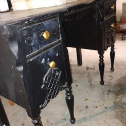 Vintage Black Vanity With mirror 