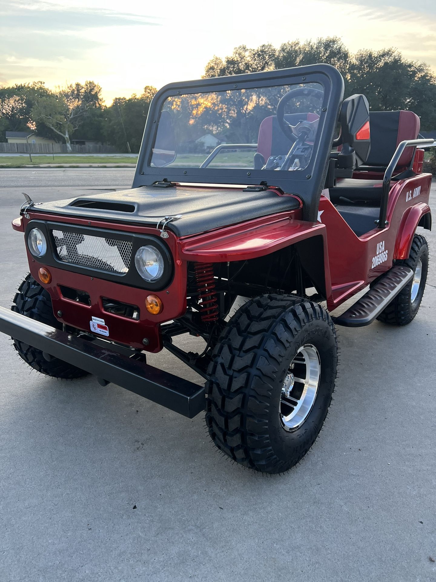 125cc Go Kart Jeep New Warranty Financing Options Turn Signals Windshield Chrome Rims 