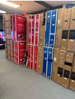 Tv 55”-85” $259-1098. $55 down on Finacing free delivery 6 month warranty