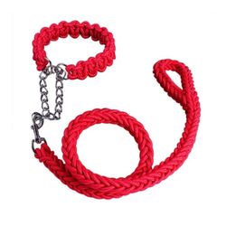 Nylon Dog Collar and Leash Braided Collar Set Extra Large Leash 51” Long Pets