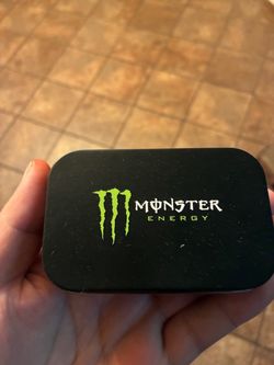 Monster Energy 12-pack guitar picks in the metal tin.