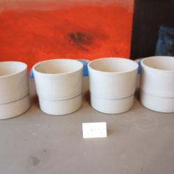 (4) Grey IKEA Nypon Plastic Plant Pots 