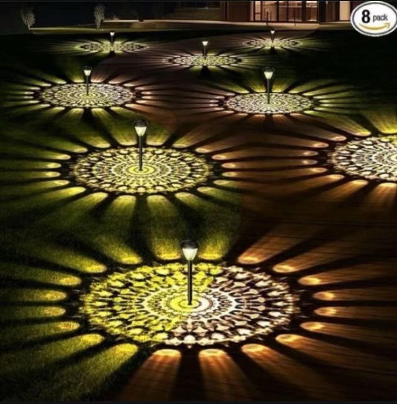 Super Bright Solar Lights for Outside, Up to 12H Solar Lights Outdoor Waterproof, 8 Pack Outdoor Light Decorative, Garden lamp Dusk to Dawn Auto On/Of