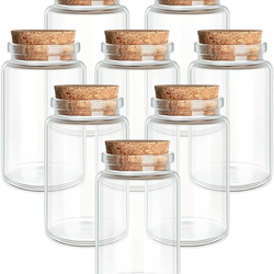 38 Glass Bottles with Cork Stoppers – for Spell Bottles, Spice Jars, DIY Party Favors, Travel Memories & Plant Propagation – Empty Recyclable Containe