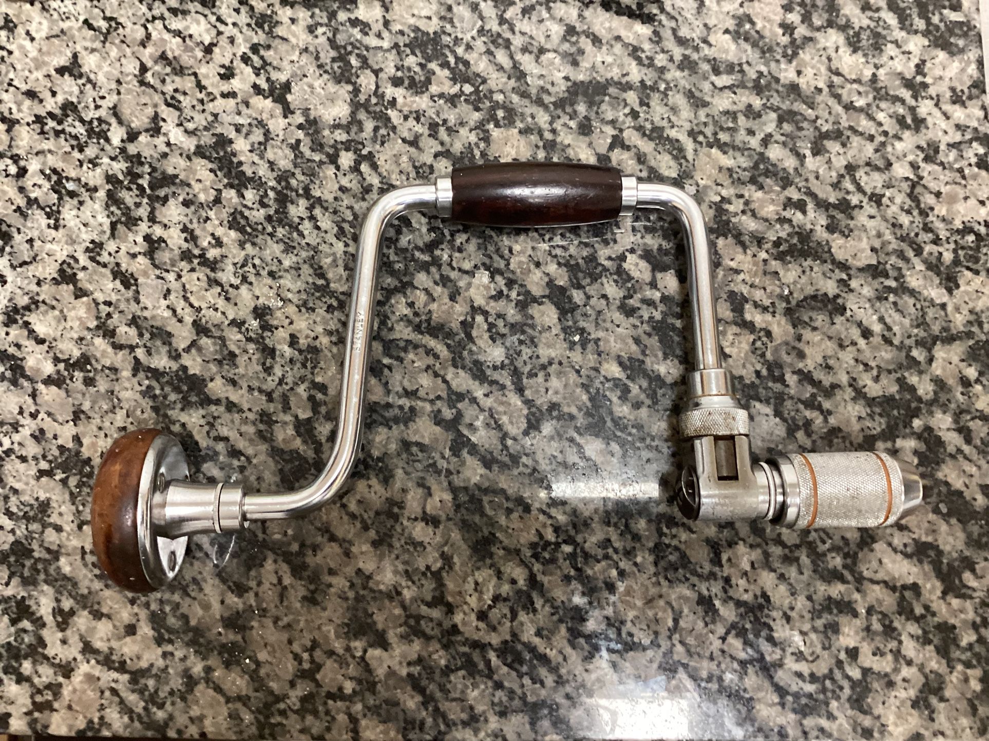 Vintage Stanley No 923 12" Ratcheting Reversible Hand Brace Drill Auger