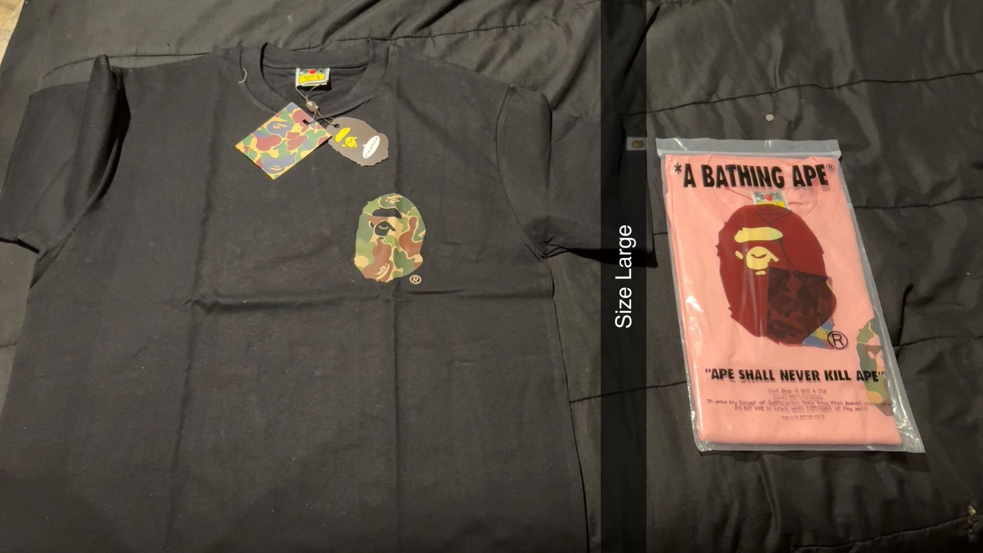 Bape x Stussy Black Tee Shirt