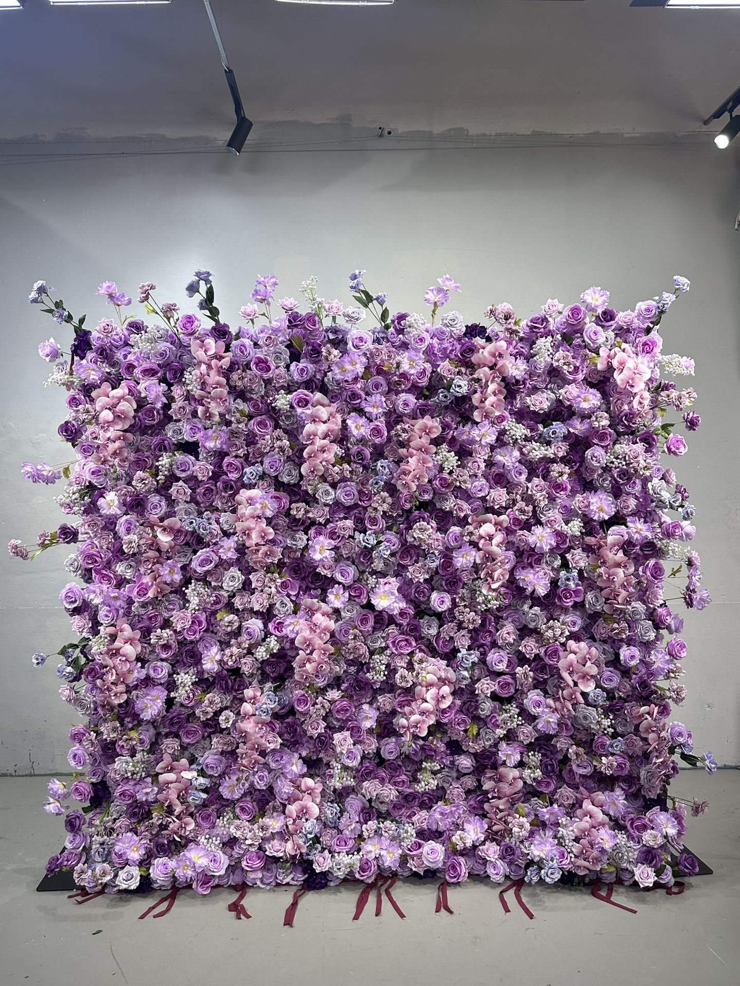 8ft x 8ft Purple 7D Rolling Up Flower Wall