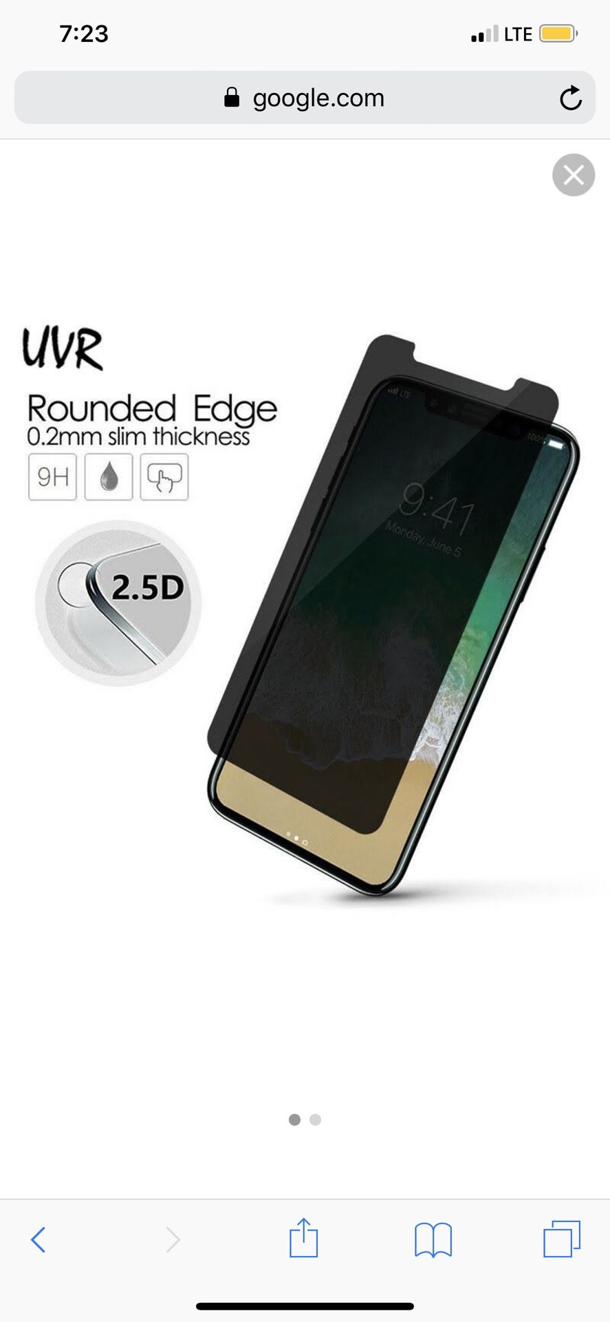 Privacy screen for iPhone X