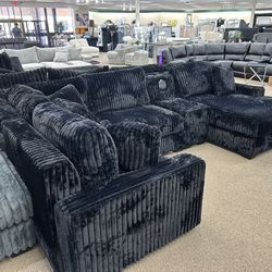 Super comfortable, fluffy sectional with built-in speakers