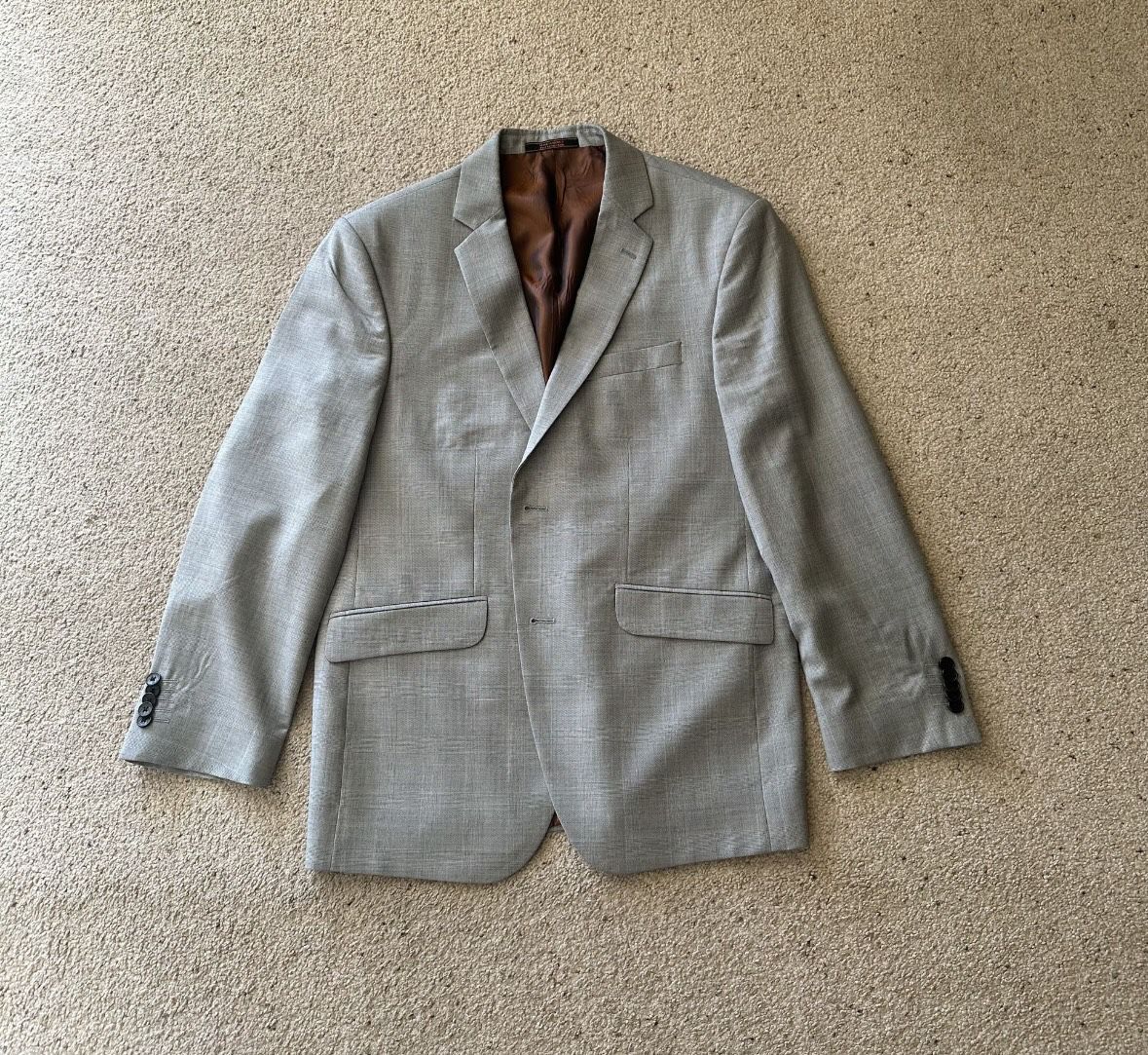 Men’s Ben Sherman Light Gray Single Breasted Blazer Jacket Suit Cost Size 40s