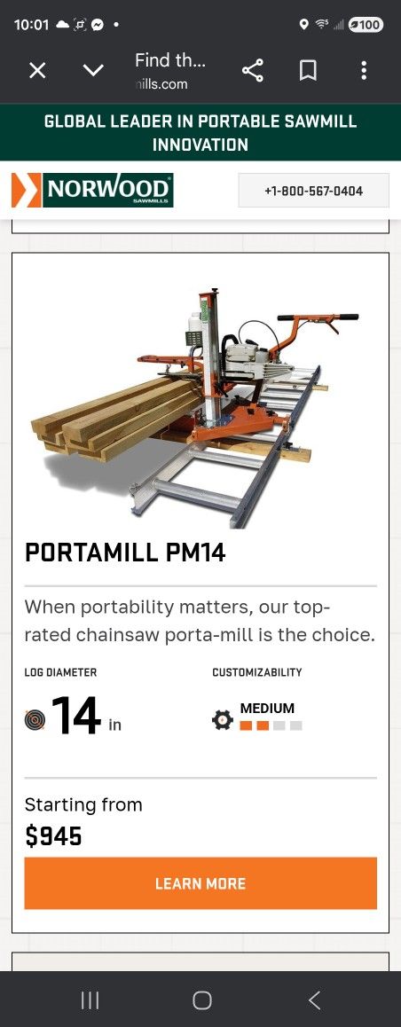 Norwood Portable Sawmill "Off The Grid"