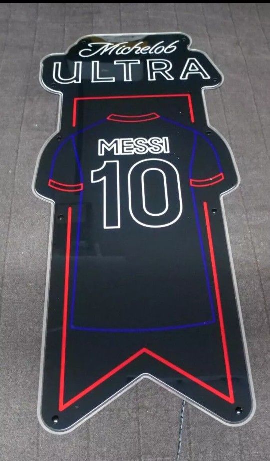 Messi Michelob Ultra Beer Led Bar Sign Superior Golf Soccer