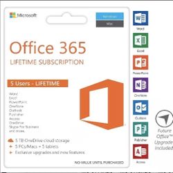 Microsoft Office 365 Home For 5 Users, 5 Devices, Windows, Pc, Mac