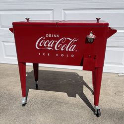 Retro Coca Cola Cooler Rolling Ice Chest 