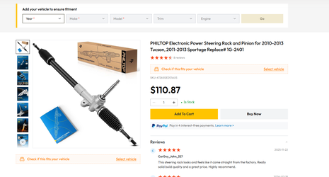 NEW PHILTOP Steering Rack & Pinion – Hyundai Tucson / Kia Sportage