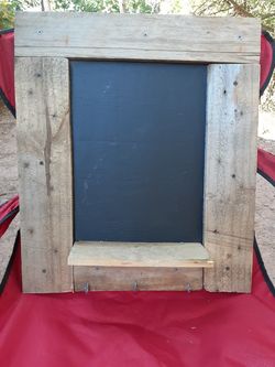 Homemade chalk board key rack