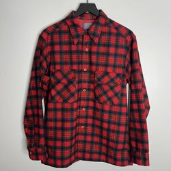 Vintage Pendleton Flannel Mens Medium Red FLAWED