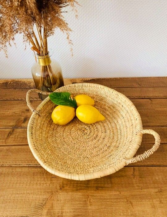 Handmade Shallow Moroccan Basket