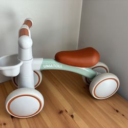 Toddler Ride On Scooter / Balance Bike Adjustable Seat And Cute Basket 