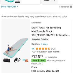 Gymnastics Inflatable Air Mat For Tumbling 