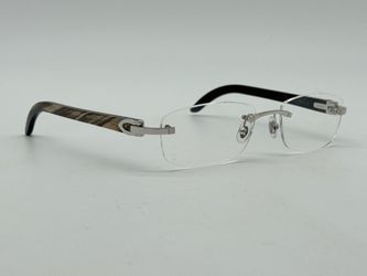 CARTIER C DECOR BROWN BLACK BUFFALO HORN RARE EYEGLASSES NEW 100% GENUINE ~$4000