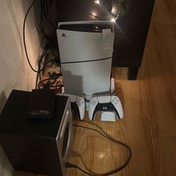 Play Station 5 With Two Dual Controllers Plus a 2 TB External Drive