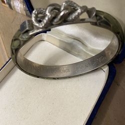 Pulsera Silver Plata Caña Forrada En Piel Maja Antigua 