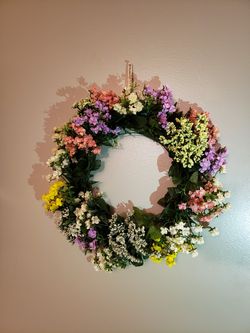 Mid-sized spring/summer wildflower floral wreath
