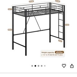 Loft bed WHITE with gently used twin mattress