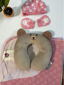 Baby Girl Pink set -Blanket+ Hat + Mittens +Pillow