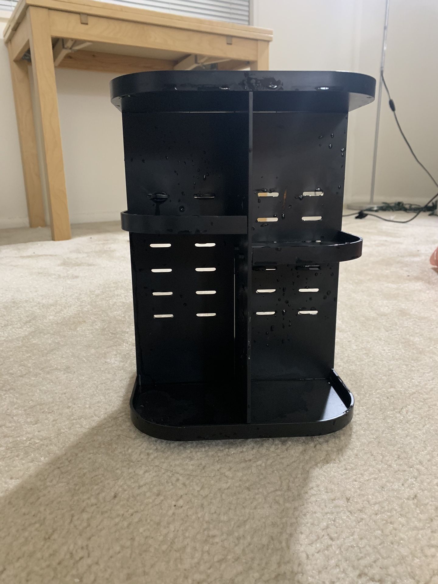 360 rotating make up organizer. DIY adjustable make up carousel