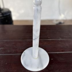White Marble Upright Paper Towel Holder