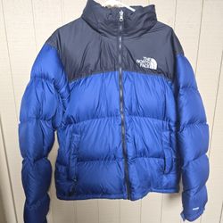 WOMENS  The North Face 1996 retro nuptse  jacket 700-down -Lapis Blue Large Fit  Mens Meduim 