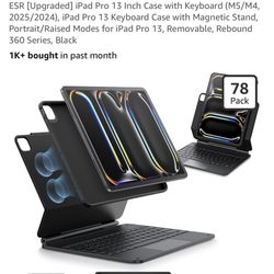 ESR [Upgraded] iPad Pro 13 Inch Case with Keyboard (M5/M4, 2025/2024), iPad Pro 13 Keyboard Case with Magnetic Stand, Portrait/Raised Modes for iPad P