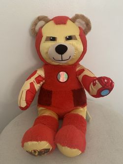 Iron Man  Light Up Paw 17” Marvel Red Furry Body Yellow Satin Build A Bear