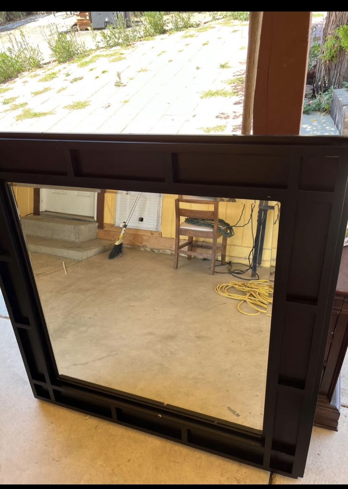 Black Wooden Mirror