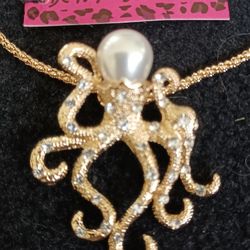 NEW- BETSEY JOHNSON OCTOPUS PIN/ NECKLACE