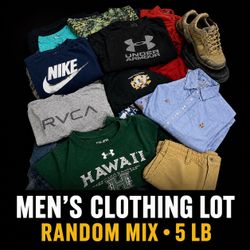 MEN’S WHOLESALE CLOTHING LOT (5 LB) BULK RESALE INVENTORY RANDOM MIX MED-2XL