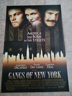 The Gangs Of New York- Movie Poster With Day-Lewis, Diaz And DiCaprio