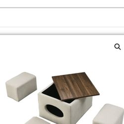 New Storage Ottoman With 2 Side Stools