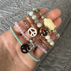 6 Beaded And Charmed Bracelets 