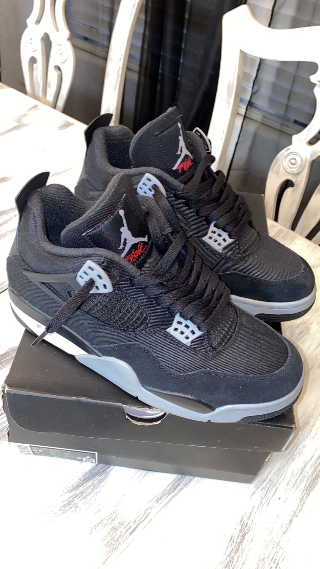 Jordan 4 Black Canvas 9.5