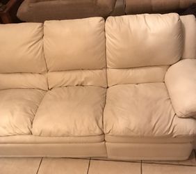 Beautiful White Real Leather Sofa