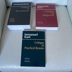 Books! Immanuel Kant Critique Of Pure Reason, Critique Of Practical reason and Critique Of Judgement