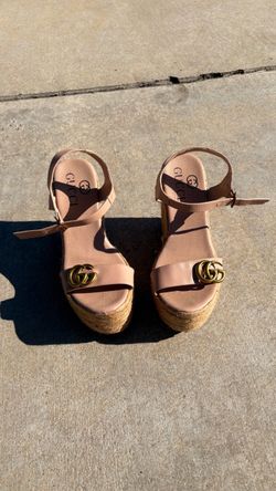 Gucci GG Marmont Espadrille Wedge Sandals
