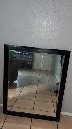Large Heavy Wooden Framed Mirror 