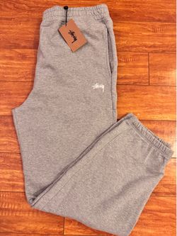 NEW STUSSY STOCK LOGO PANT GREY HEATHER SIZE XL