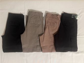 RSQ Men’s Loose Cargo Pants Lot of 4 Size 28x32 Black Brown Gray